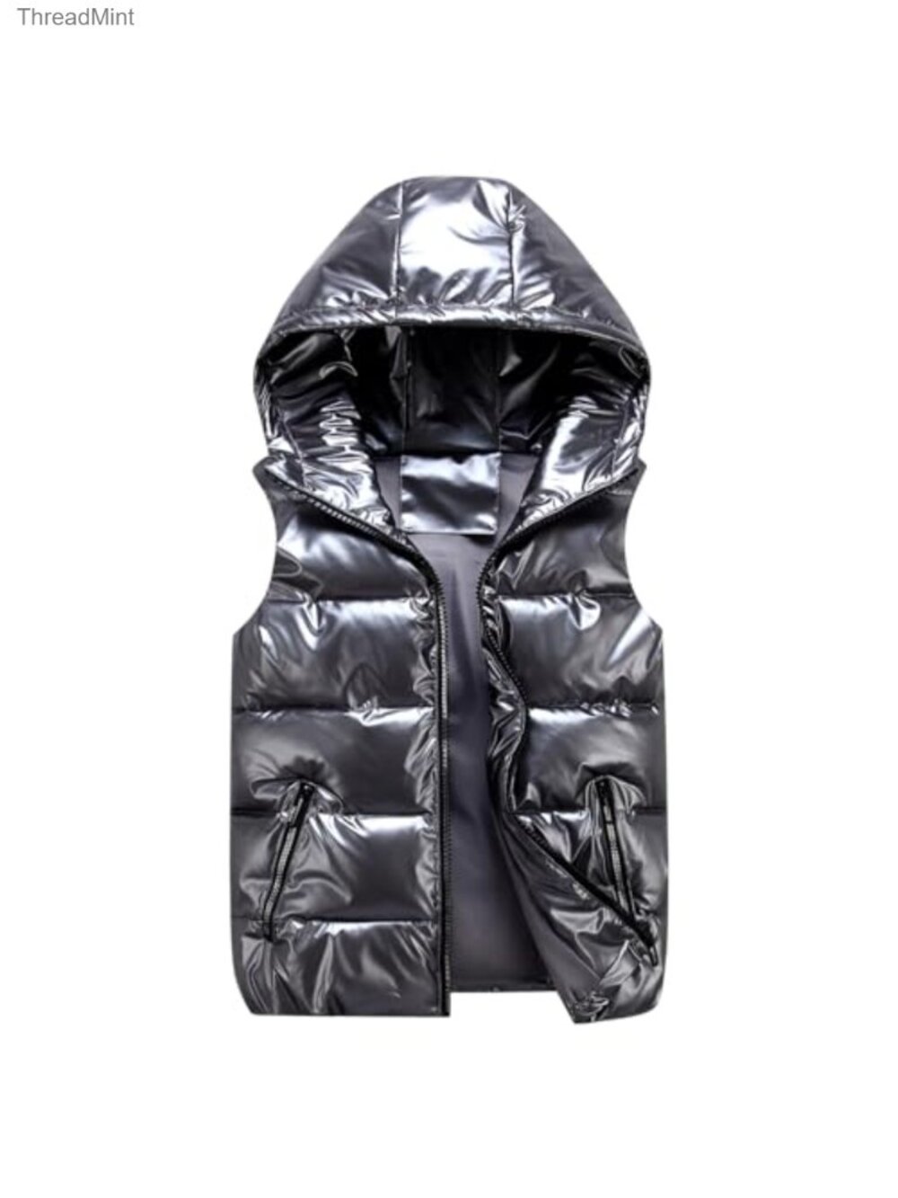Kids Winter Hooded Padded Vest Windproof Pockets